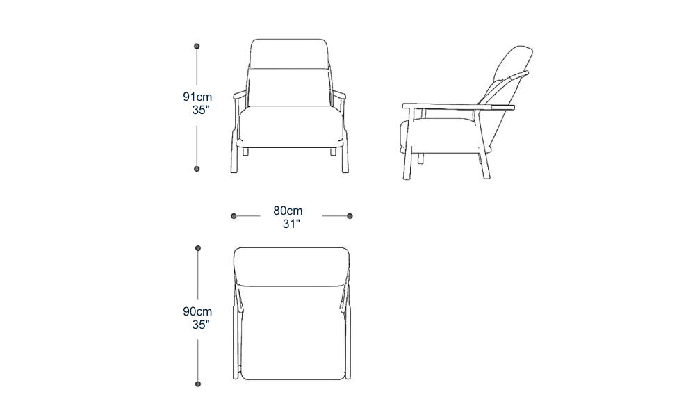 Image of the main dimensions of the product